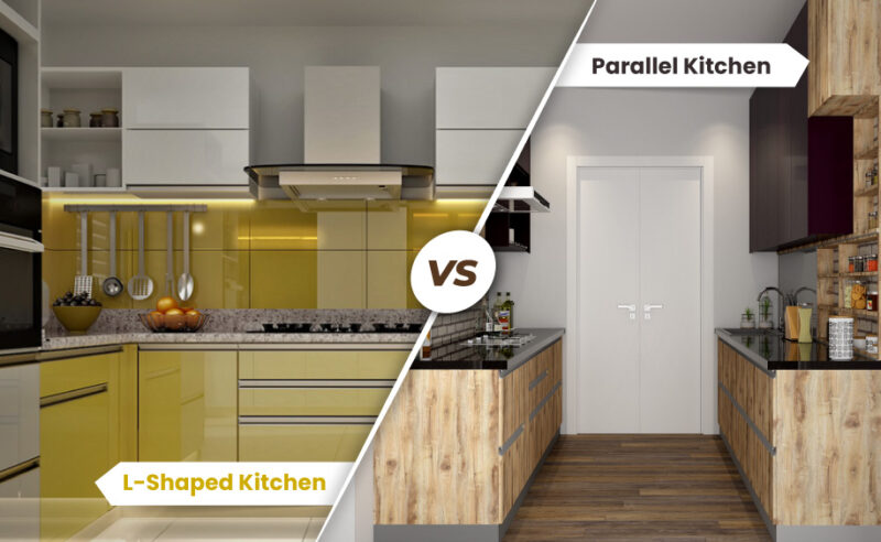 L shaped vs parallel modular kitchen design for your home