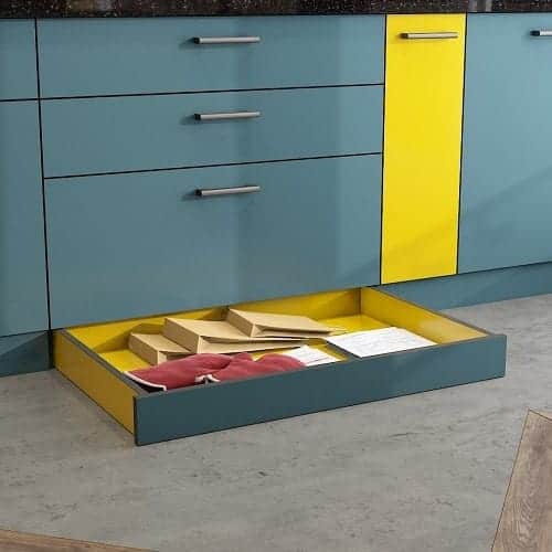 Skirting drawer to save space in kitchen, used by best interior designers in Koregaon Park